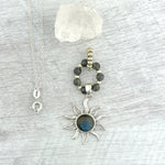 Labradorite sterling silver sun pendant